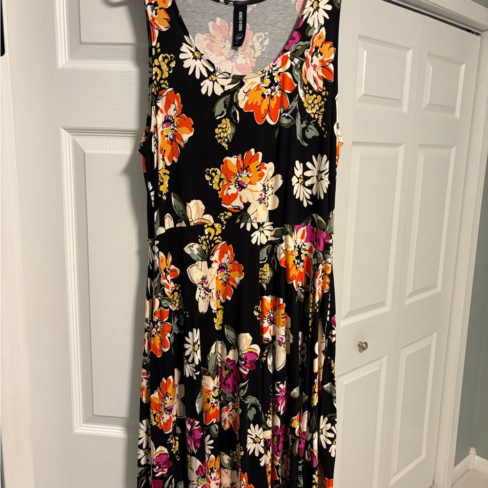 Agnes & Dora Orange Pink Sleeveless Maxi Sundress